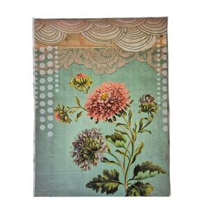 Papaya Art Wall Hanging Board Collage Style Feminine Retro Inspired